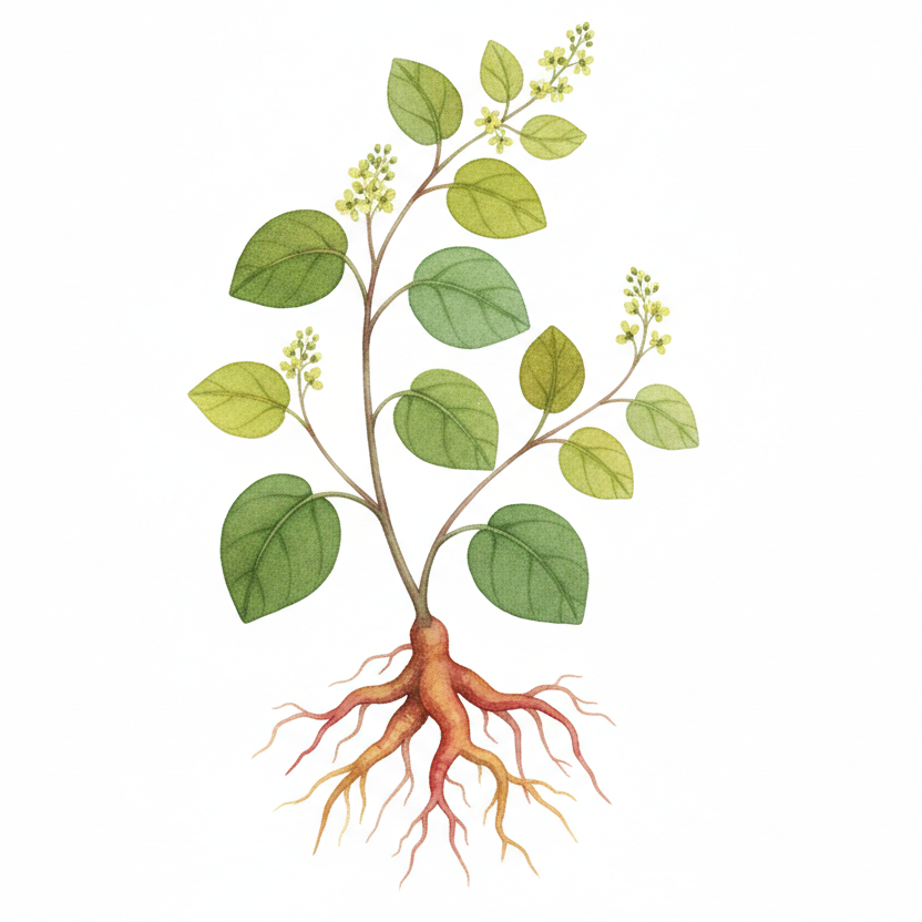 Manjistha (rubia cordifolia, मंजिष्ठा) in water color