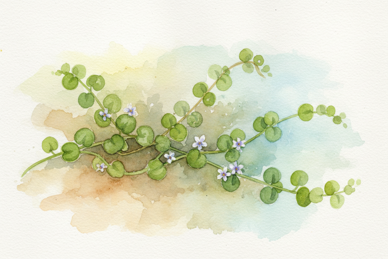 Waterhyssop Brahmi (ब्राह्मी) , Water color painting 